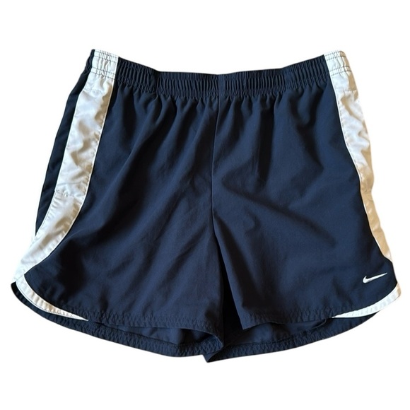 VTG Y2K Nike Running Shorts Norts Black/White Athletic Pockets Drawstring Medium - Picture 1 of 12